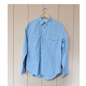 Southern Proper Sportsman Fishing Shirt Blue Mens M Snap Front Western Vented
